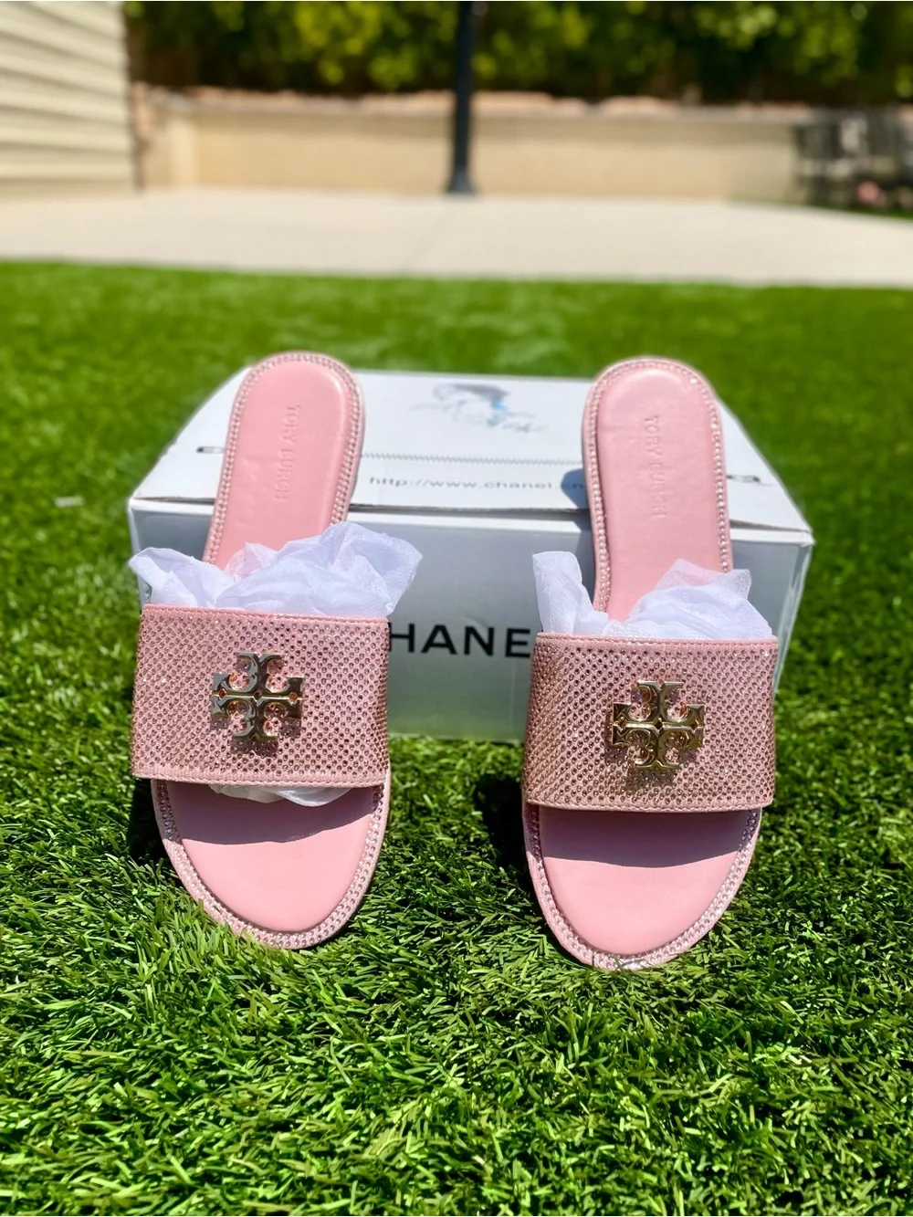 Tory Burch Pink Everly Sandals - Picture 1 of 4